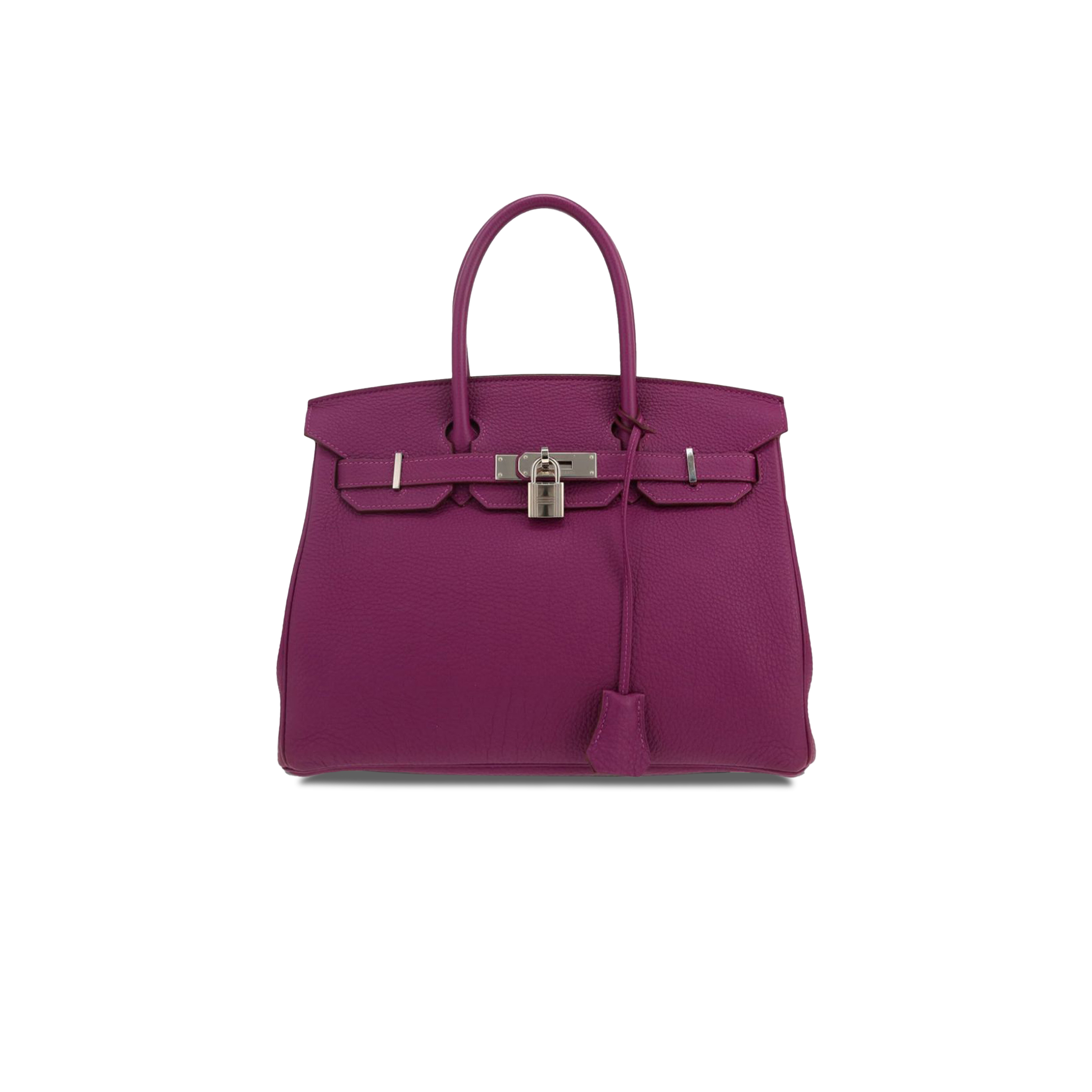 H**mes birkin 30 togo leather rose purple silver buckle 26599473 (30*23*15cm)